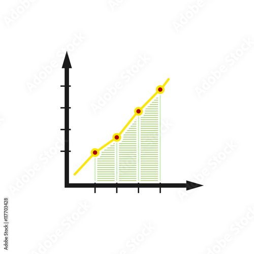 Chart , Graphic Success, Graph Growth Isolated on White Background, Vector Illustration photo