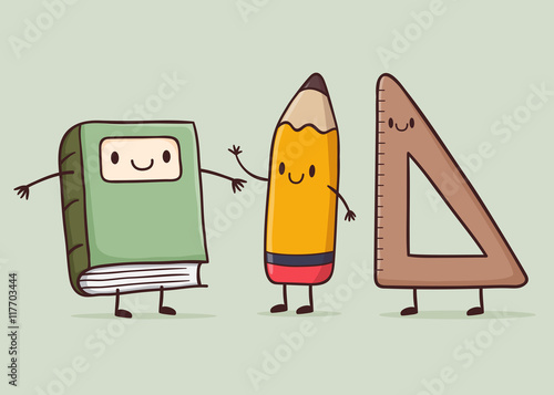 Education School Items Character Design