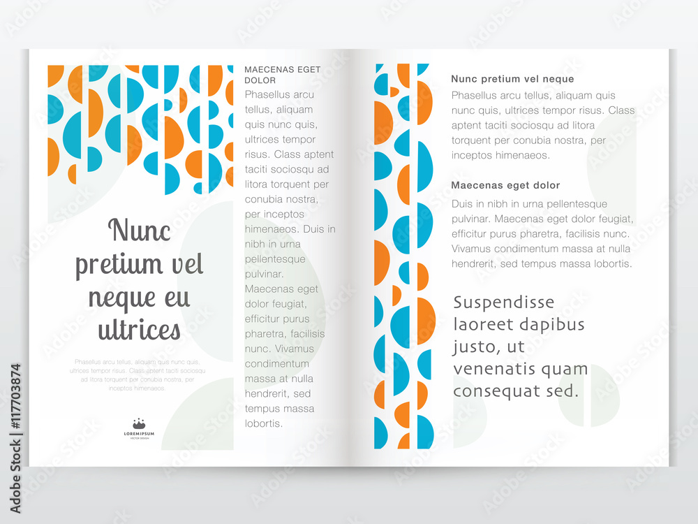 Brochure design template in flat style. Vector illustration