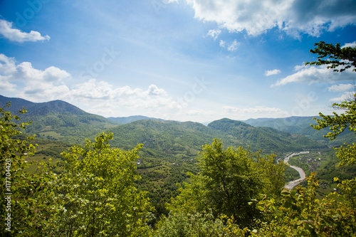 Wonderful scenery of green moutain