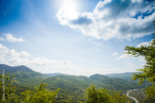 Wonderful scenery of green moutain