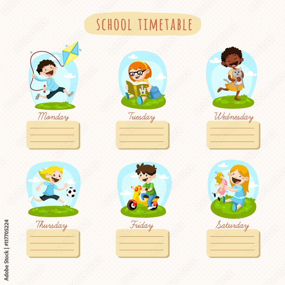 Fototapeta premium School timetable