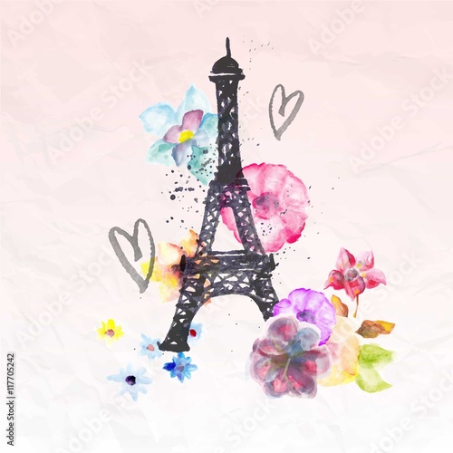 Hand painted eiffel tower