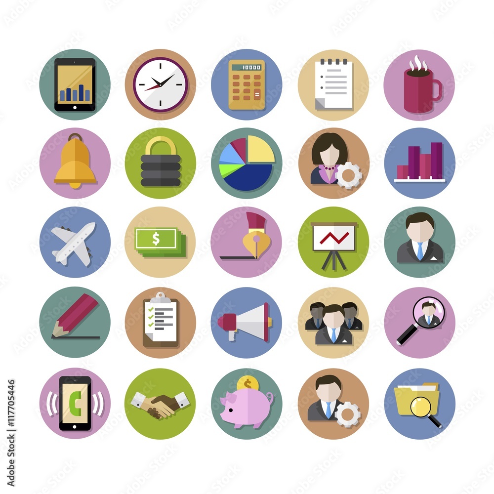 Colored business icons Colored business icons