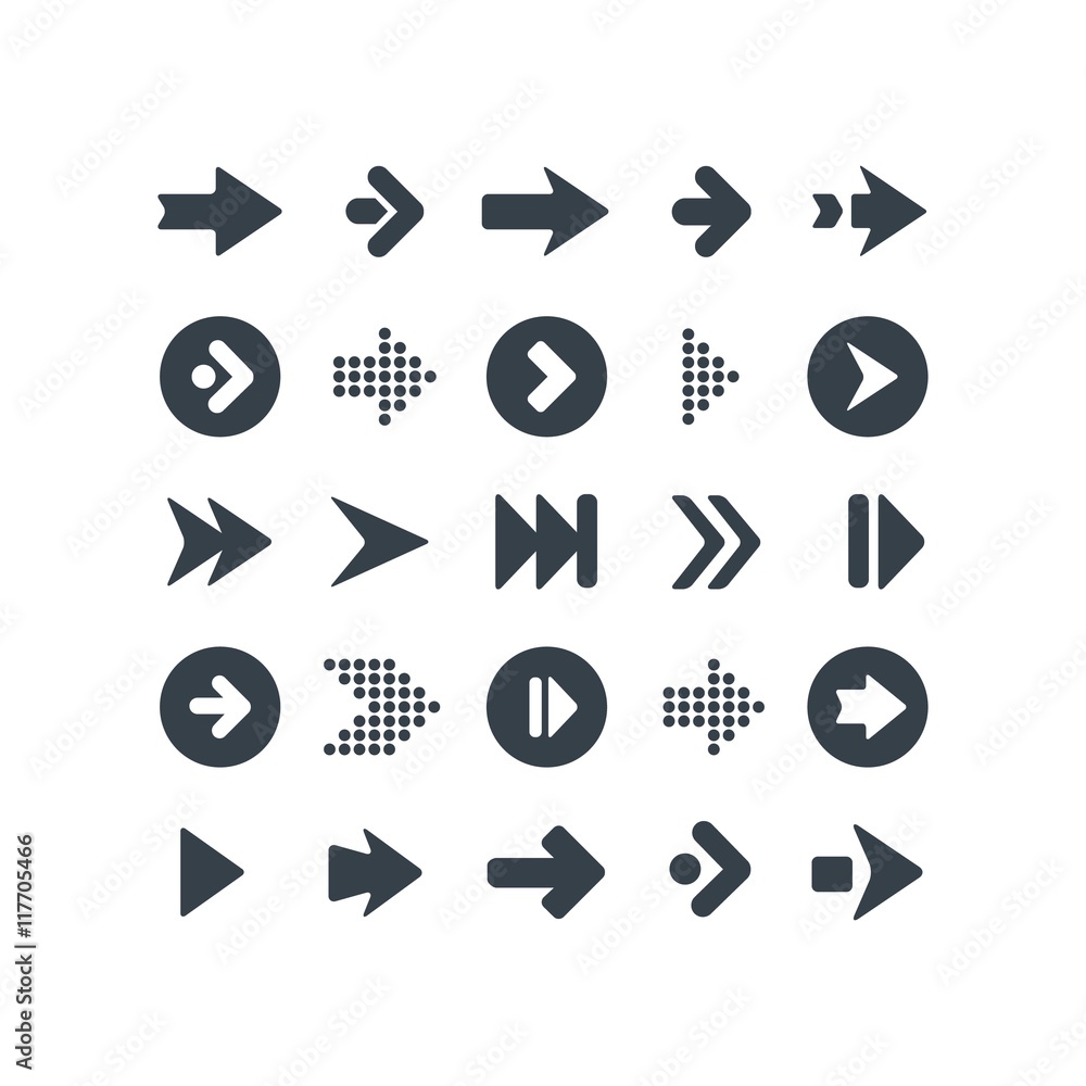 Variety of arrows icons Variety of arrows icons