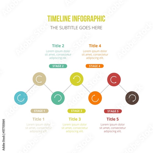 Colored timeline infographic