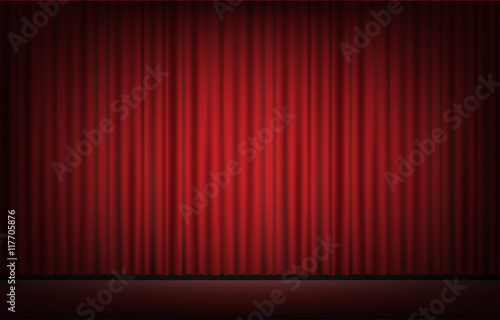 stage with red curtain background