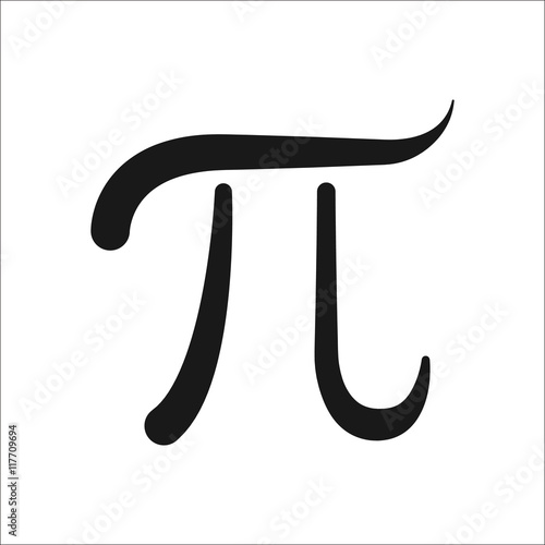 Pi symbol simple icon on background