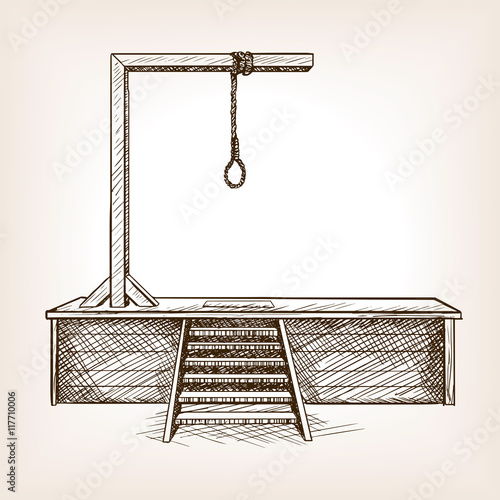 Gallows sketch style vector illustration