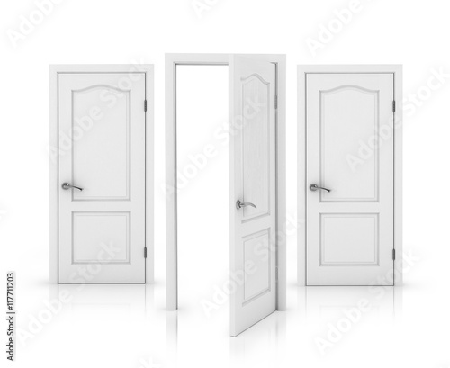 Fototapeta Naklejka Na Ścianę i Meble -  Closed and doors Isolated on White Background