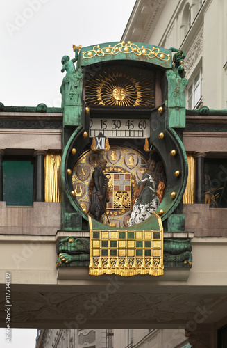 Photography Vienna Ankeruhr (Anker clock) - one of the famous landmark of the town