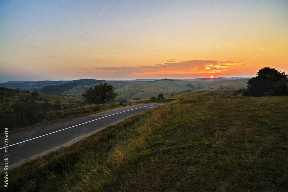 a beautiful mountain road in Fagaras mountains Romania