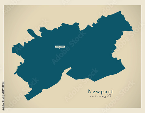 Modern Map - Newport Wales UK