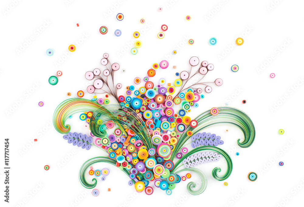 Paper quilling,colorful paper flowers