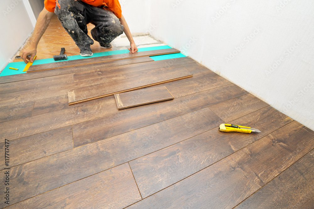 custom made wallpaper toronto digitalCarpenter doing laminate floor work