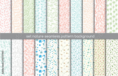 set nature seamless patterns.pattern swatches included for illustrator user, pattern swatches included in file, for your convenient use