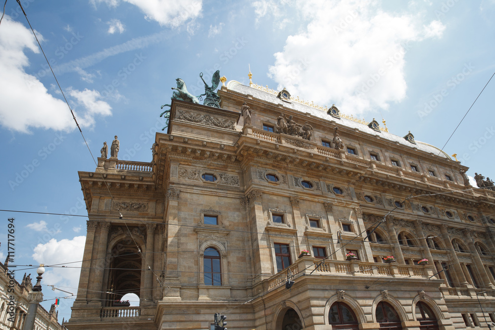 Prague National Theatre closeup. Czech Republic