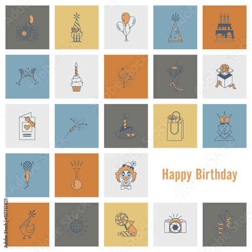 Happy Birthday Icons Set © helenstock