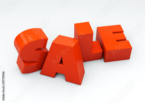 bright red SALE 3d text