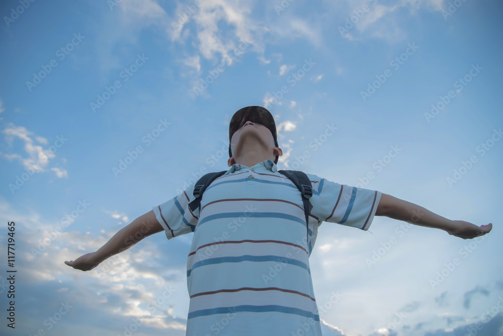 man travelling in nature with backpack man travelling in nature with backpack