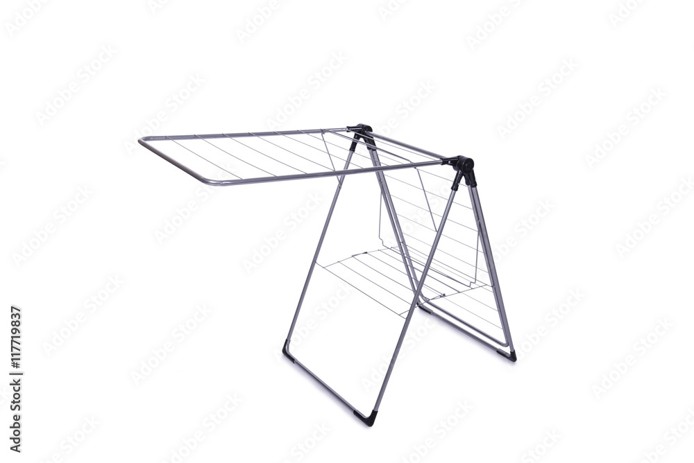Collapsible clotheshorse isolated on the white background Collapsible clotheshorse isolated on the white background