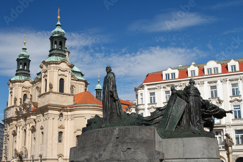 Statue of Jan Hus. Old Town Square, Prague, Czech 