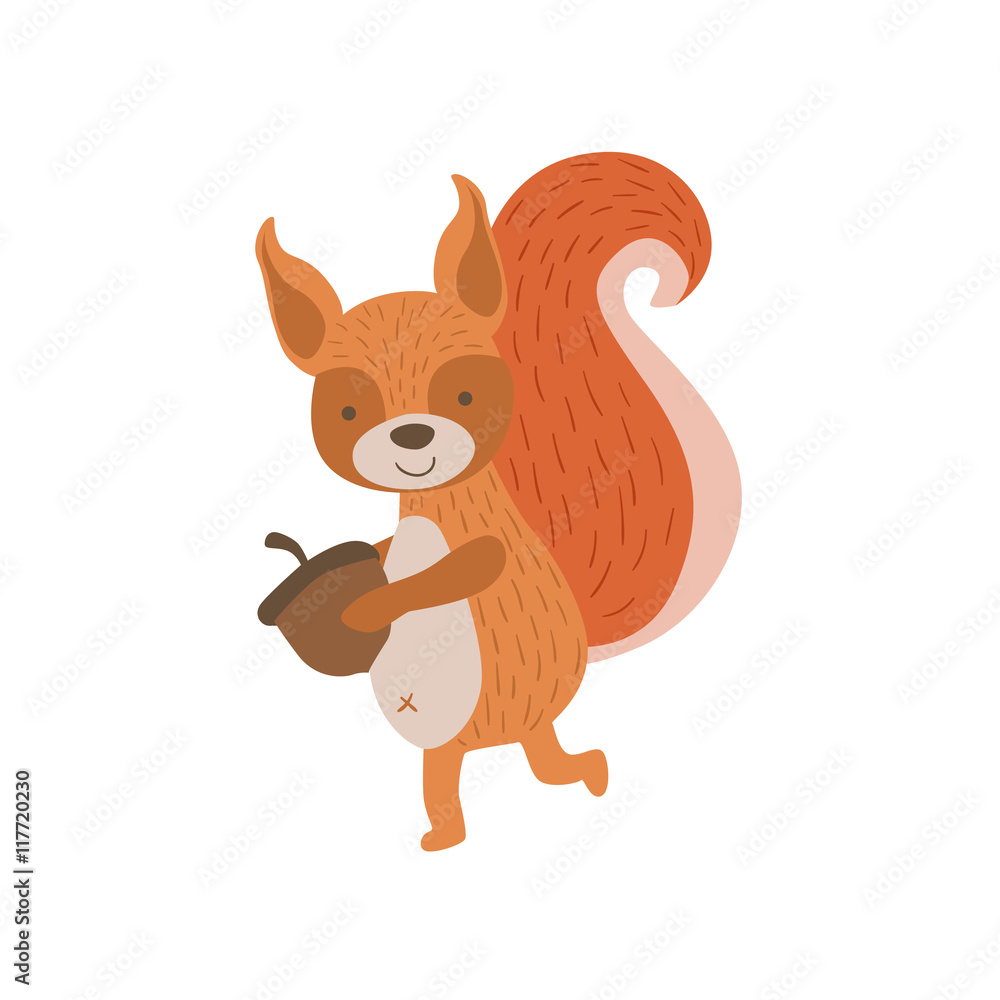 Squirrel Running With Acorn Squirrel Running With Acorn