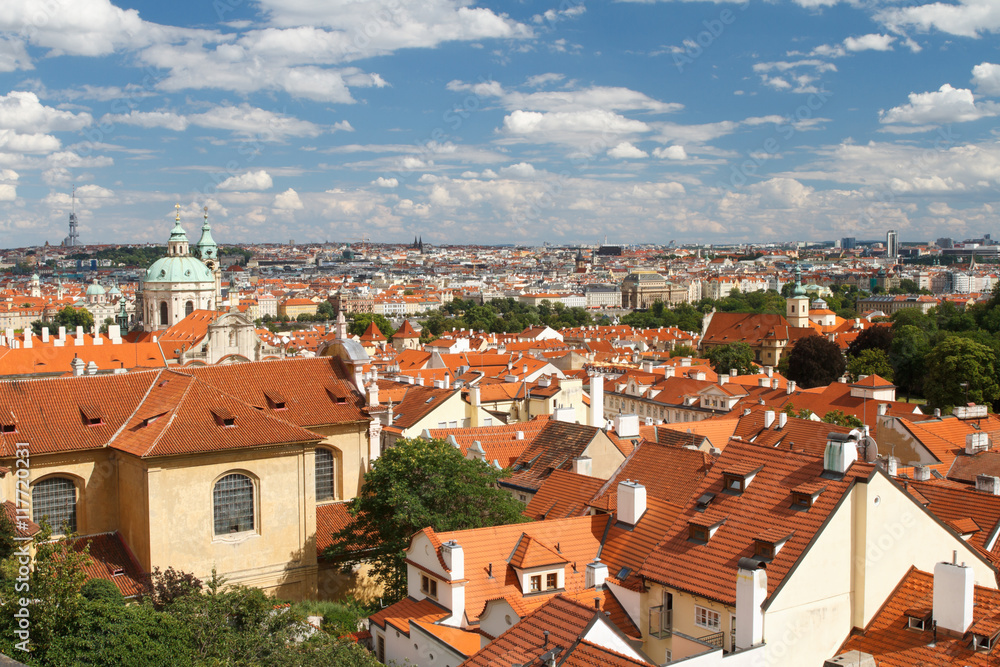 top view of the Hradcany district of Prague.
