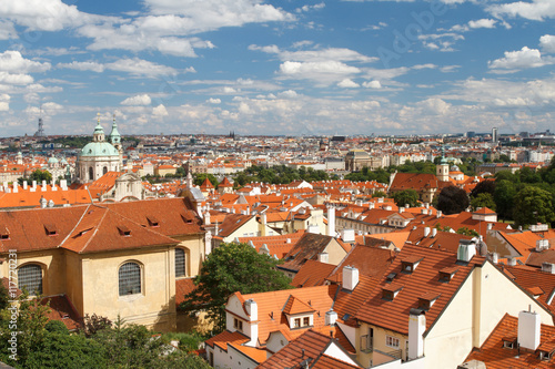 top view of the Hradcany district of Prague. 