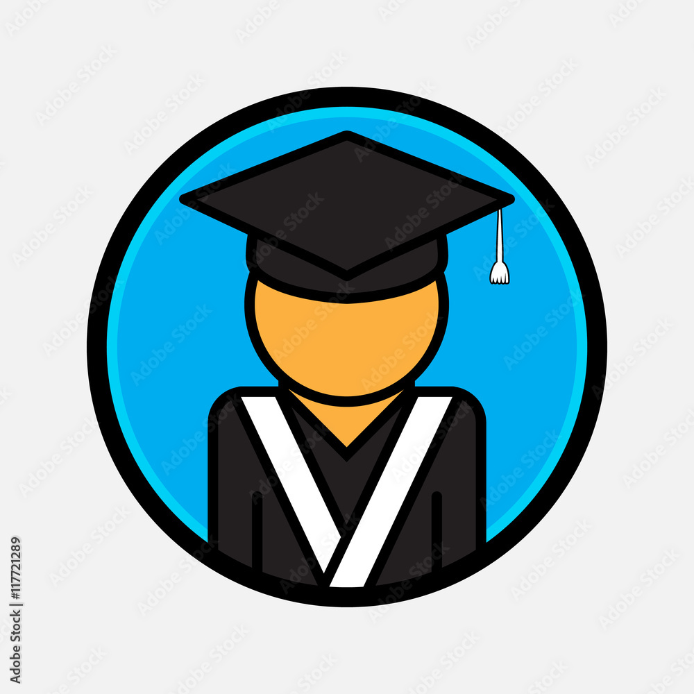 Student Icon Vector, Flat style