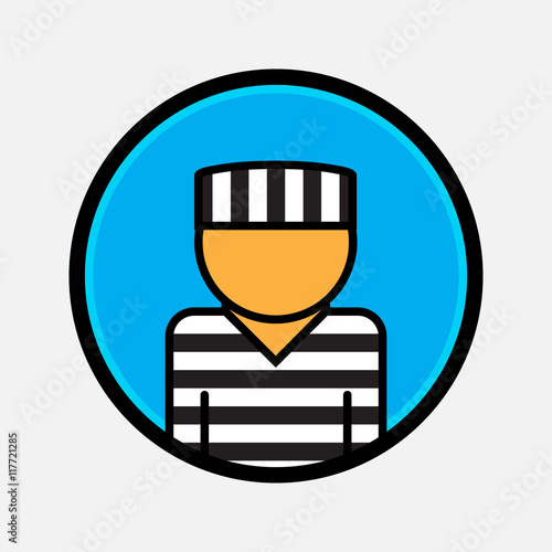prisoner vector icon flat style
