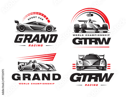 Sport cars set illustration on white background.