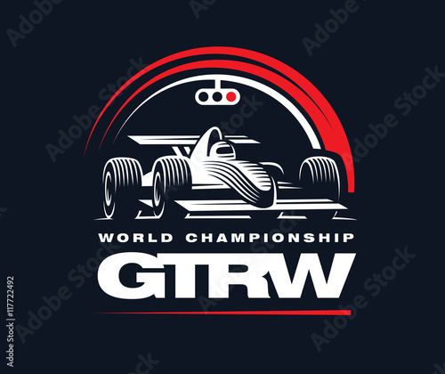 Sport car illustration on dark background.
