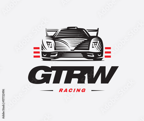 Sport car logo on white background.