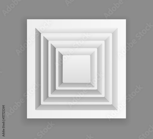 Square ventilation grill. Isolated illustration. Vector.