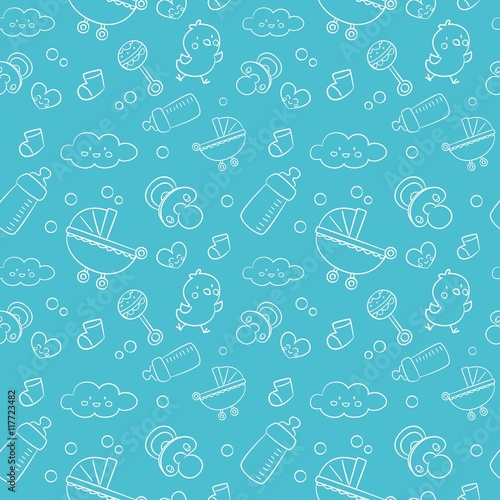 Pattern with baby elements