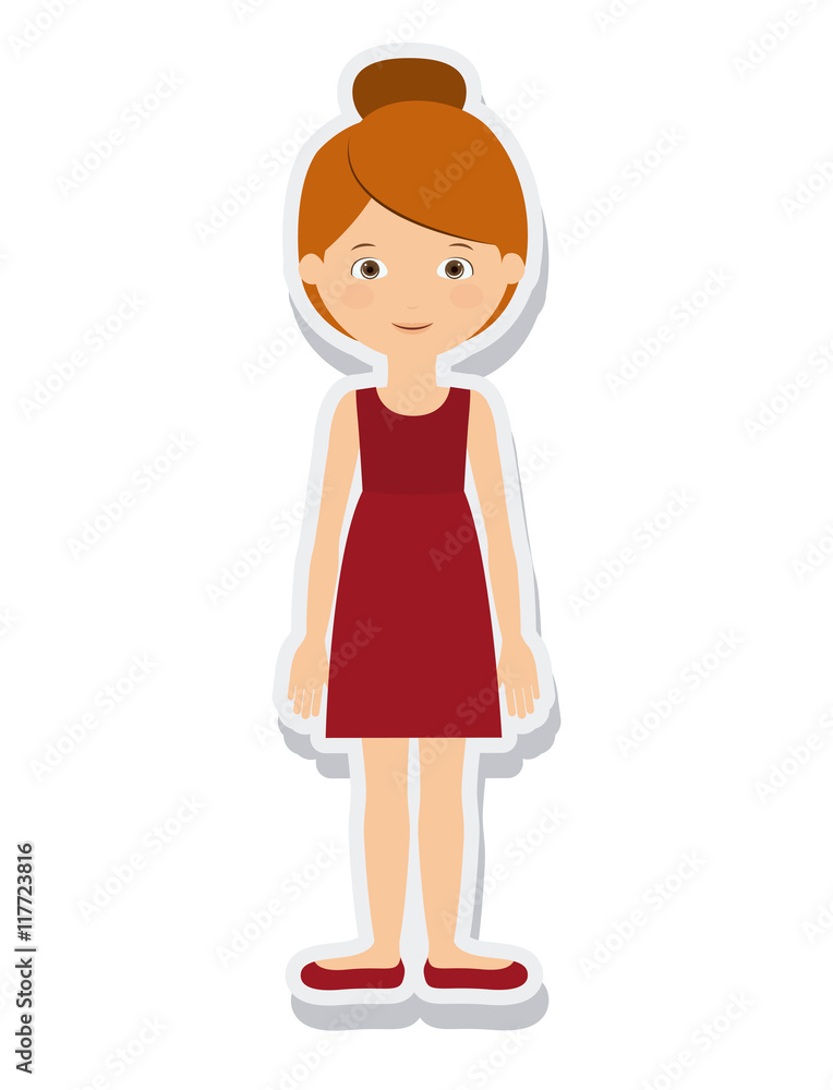 young woman female isolated vector illustration design