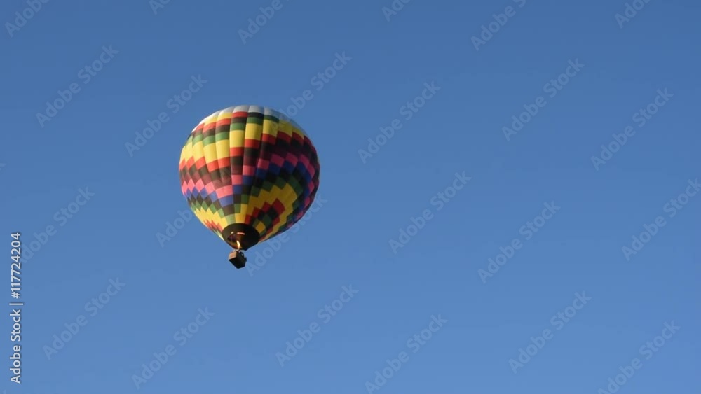 A hot air balloon in flight A hot air balloon in flight