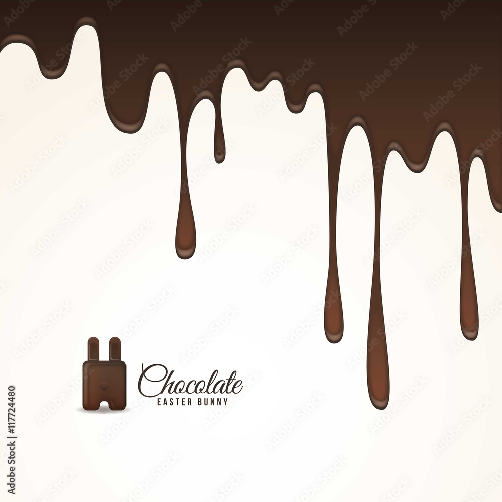 Melted chocolate background for easter Melted chocolate background for easter