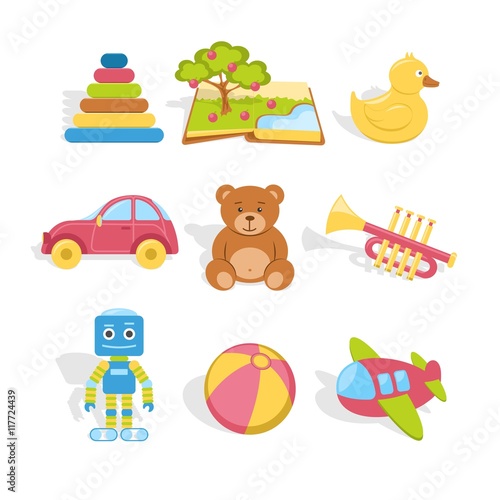 Colorful toys collection