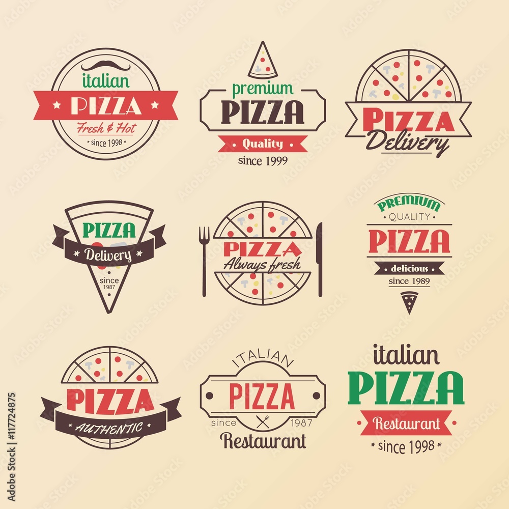 Fototapeta Pizza badges