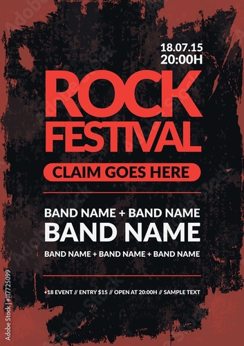 rock festival poster in grunge style