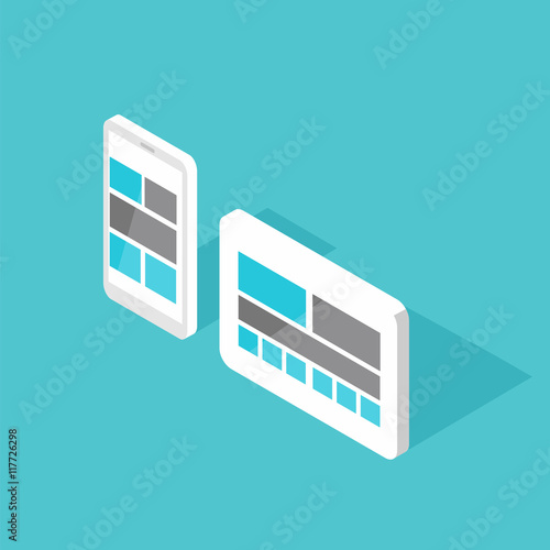 Responsive pc. Flat design modern vector illustration. SEO optim
