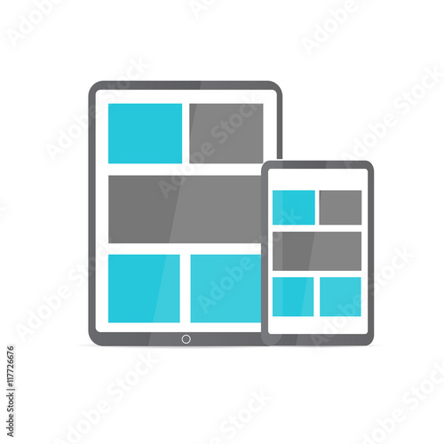 Responsive pc. Flat design modern vector illustration. SEO optim