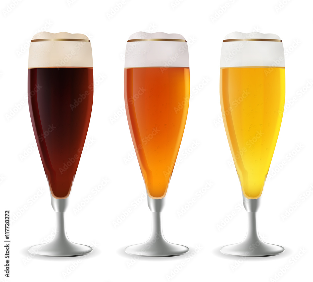 Glass of beer vector.