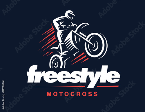Motorcycle logo illustration, motocross freestyle