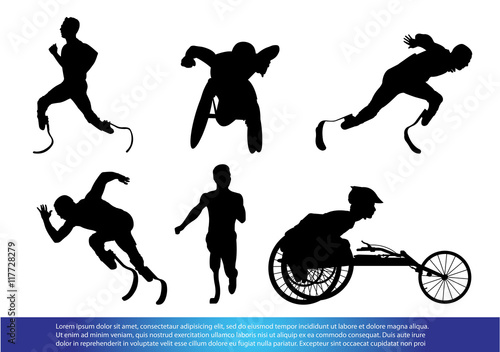 set of Disabled Sports silhouette vector