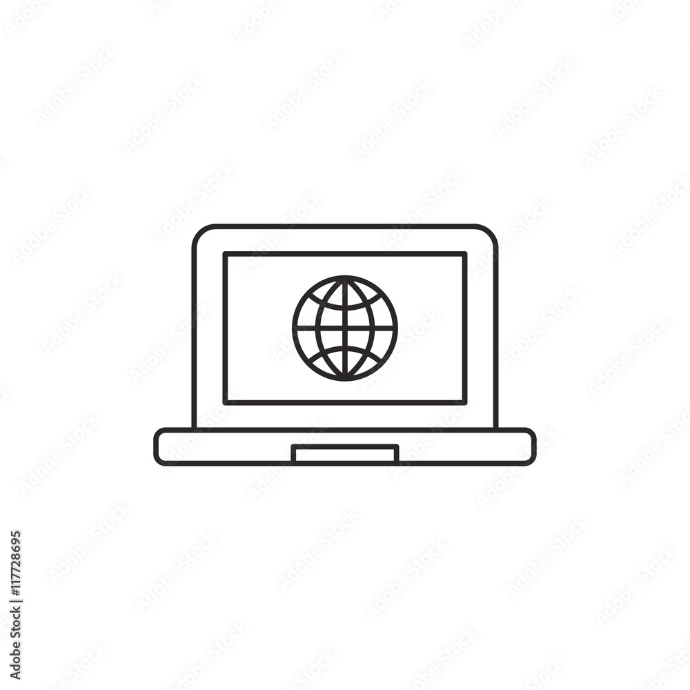 Outline wireless icon isolated on white background Outline wireless icon isolated on white background