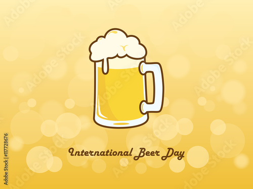 International Beer Day vector. Vector illustration of a glass of beer. Important day