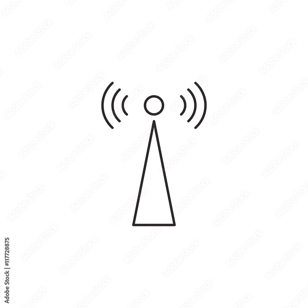 Outline wireless icon isolated on white background Outline wireless icon isolated on white background